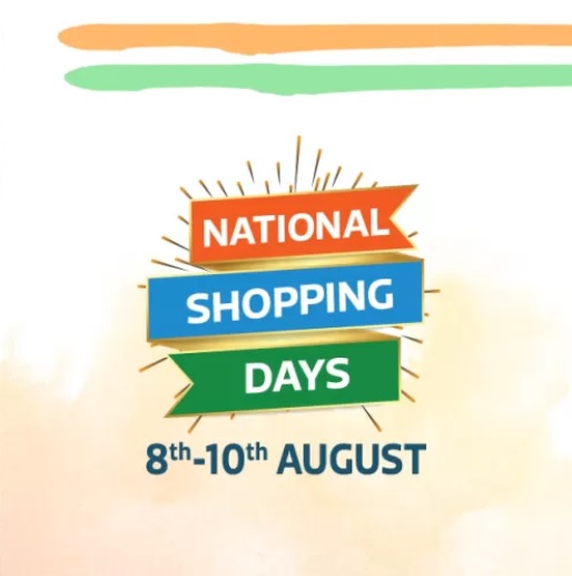 India Desire : Flipkart National Shopping Days: Great Discounts On Mobiles, Electronics & Fashion Products [8th-10th August 2019]